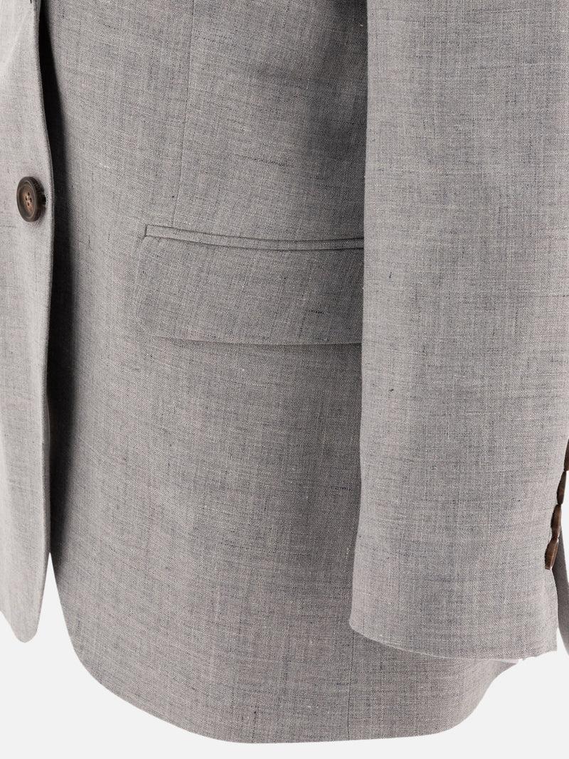 Vietti Brunello Cucinelli Blazer in canvas di lino e lana con monile Affare Del Giorno