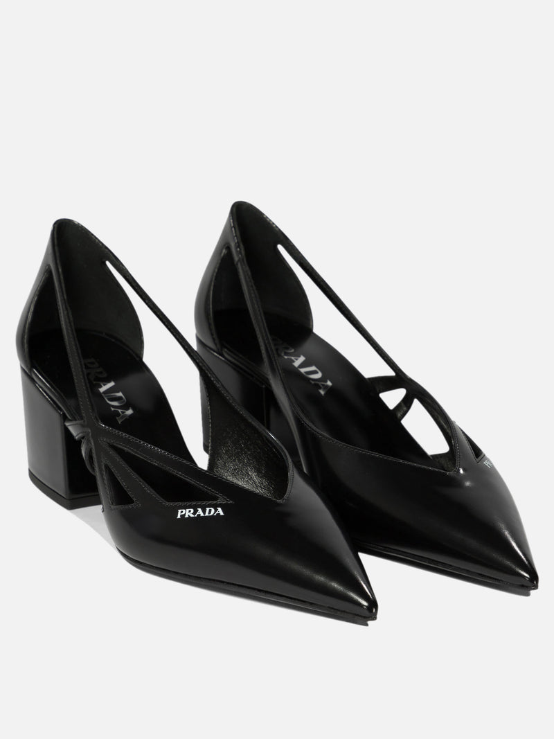 Vietti Prada Décolleté cut-out in pelle spazzolata Italy