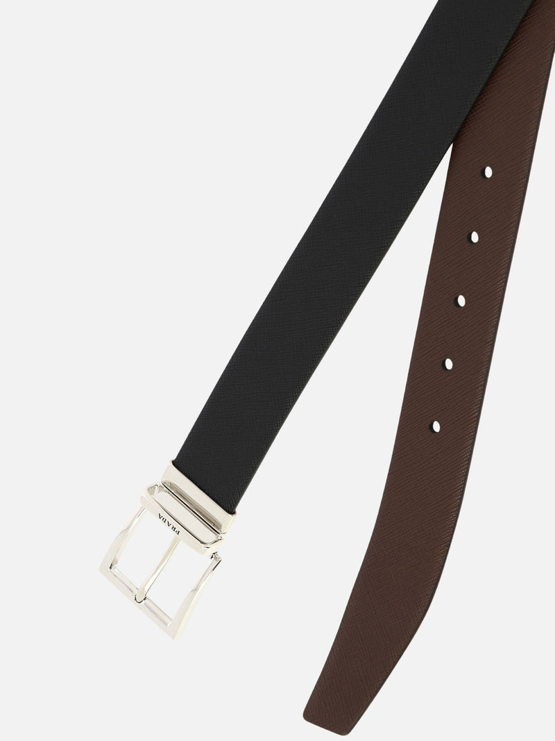 Vietti Prada Cintura reversibile in pelle Saffiano Qualità