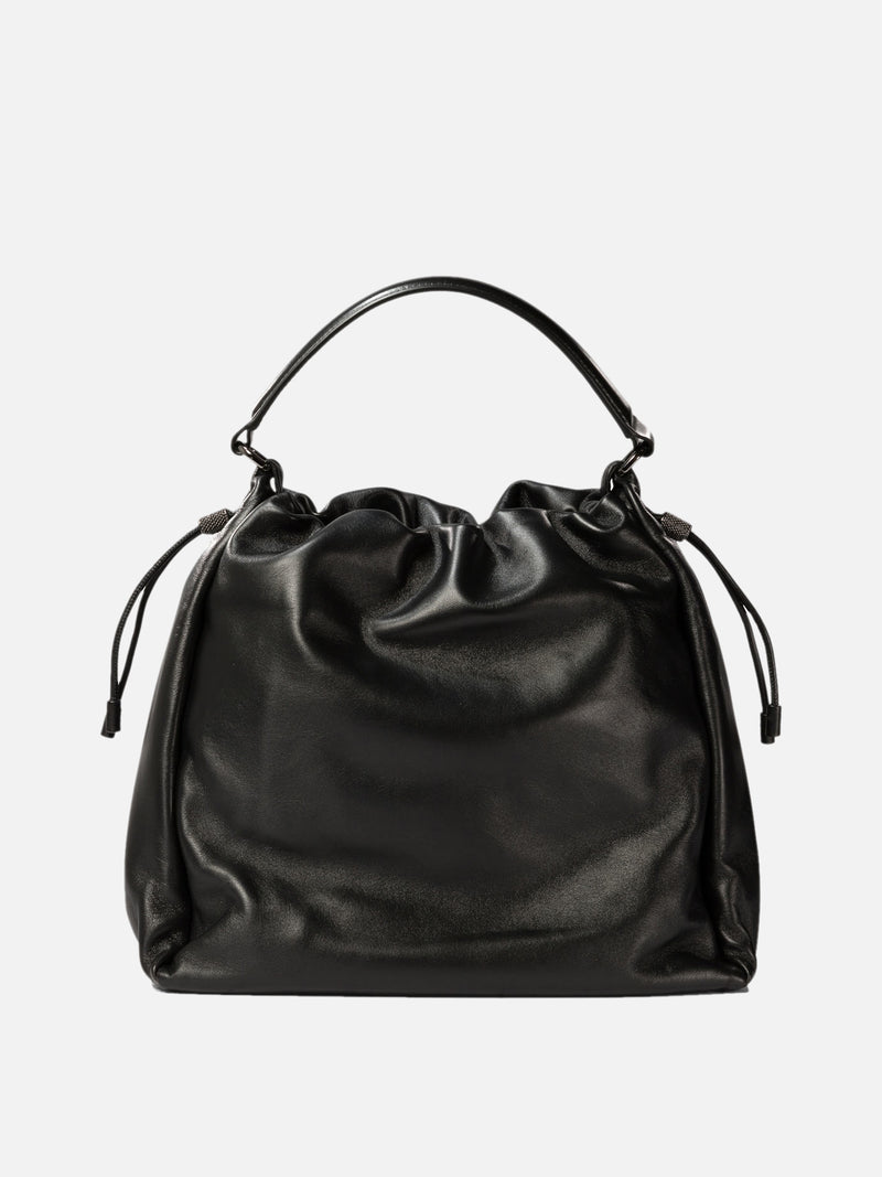 Vietti Brunello Cucinelli Borsa bucket in pelle Soft con monile Promozione