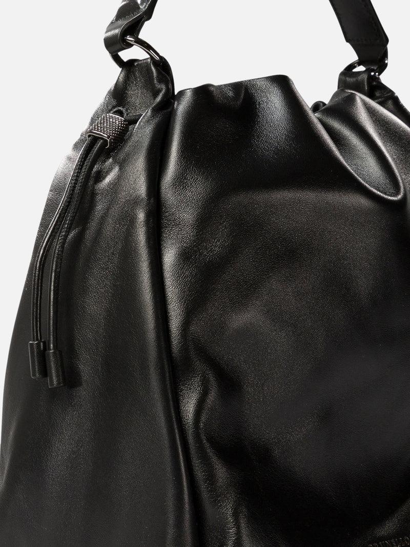 Vietti Brunello Cucinelli Borsa bucket in pelle Soft con monile Promozione