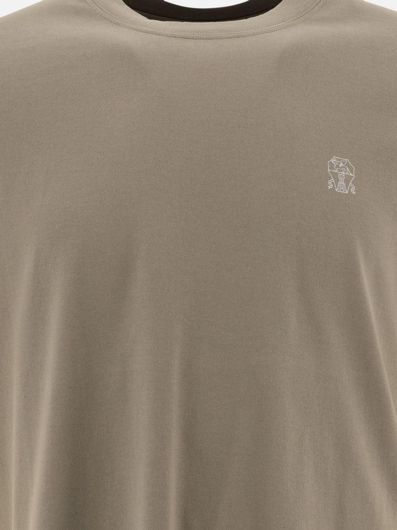 Vietti Brunello Cucinelli T-shirt in jersey con logo Nuova
