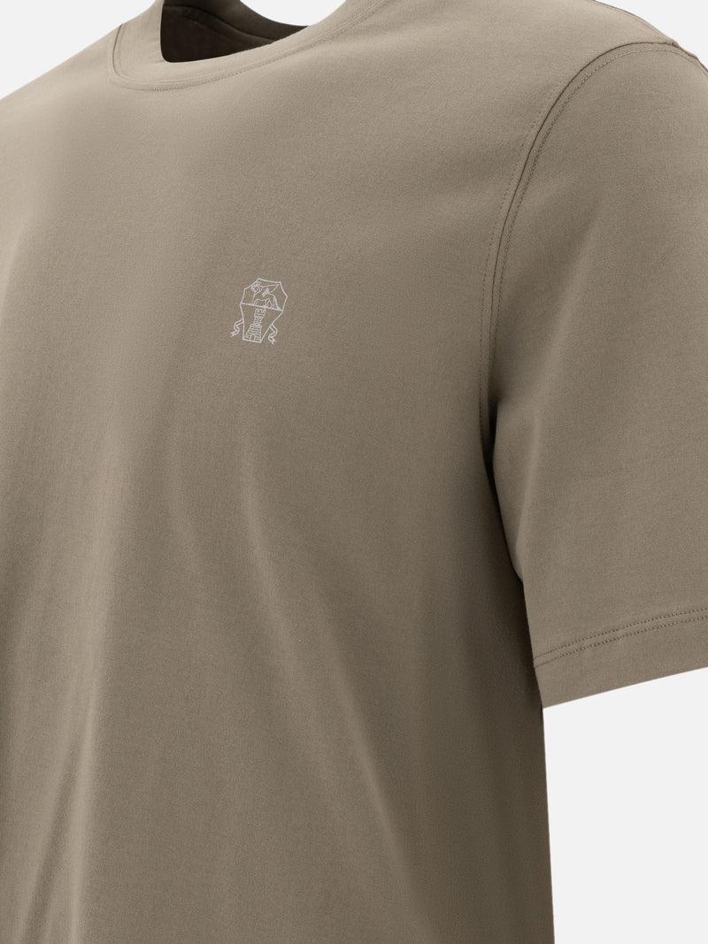 Vietti Brunello Cucinelli T-shirt in jersey con logo Nuova