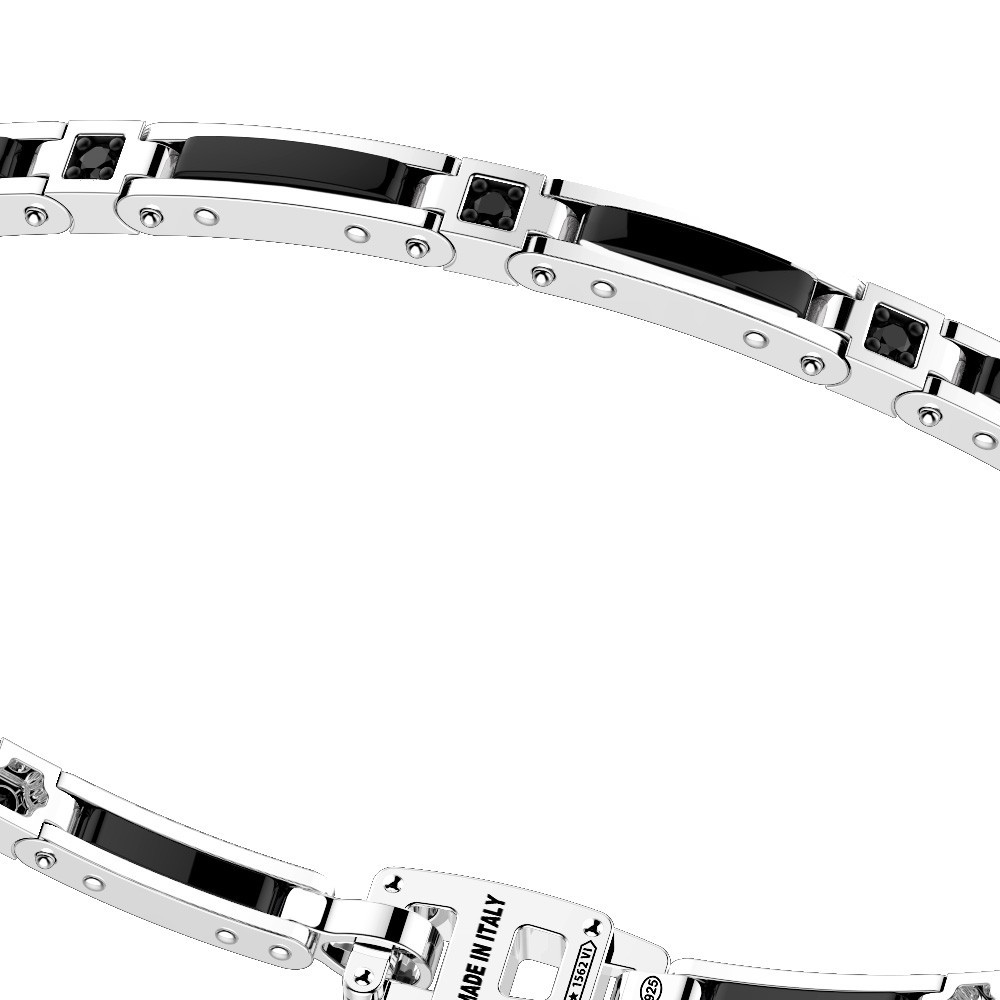 Zancan Bracciale Zancan in argento e ceramica con pietre Saldi Di Fabbrica