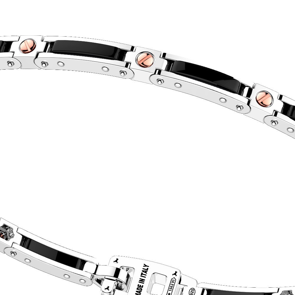 Zancan Bracciale Zancan in argento e ceramica con viti in oro rosa I Più Venduti