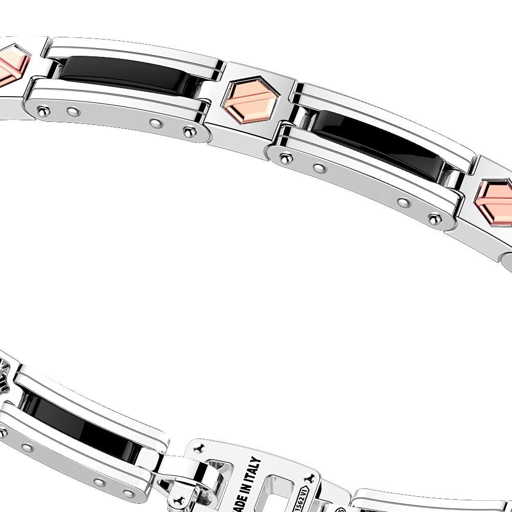 Zancan Bracciale Zancan in argento e ceramica con viti in oro rosa Nuova