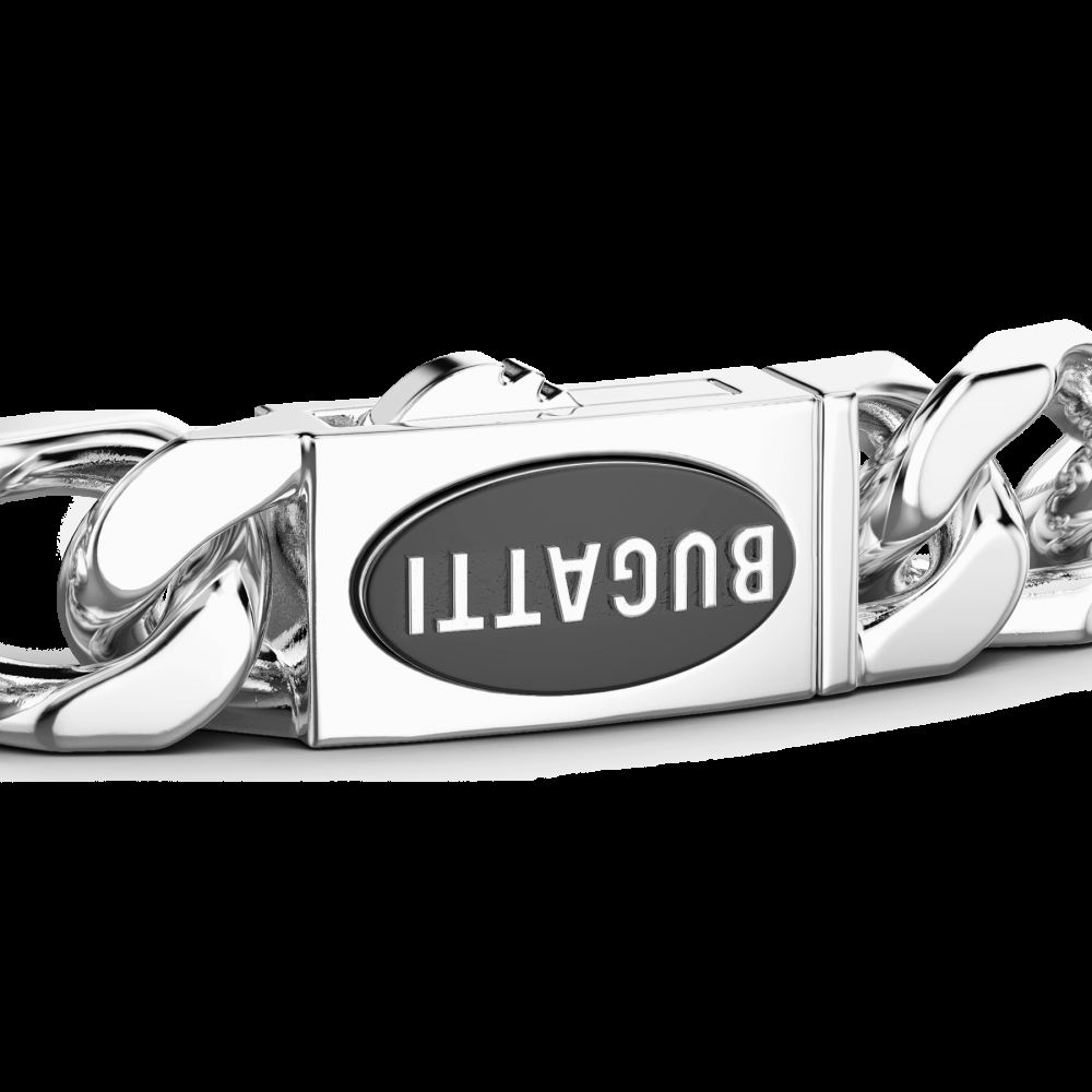 Zancan Bracciale Bugatti groumette in argento 925 con targa centrale Offerta speciale