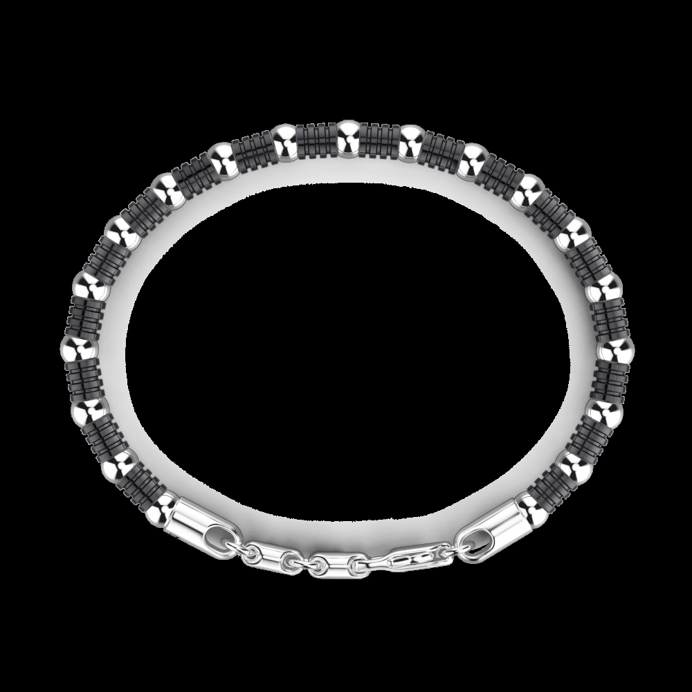 Zancan Bracciale Zancan morbido in argento a sfere ed elementi tubolari Prezzo Ridotto
