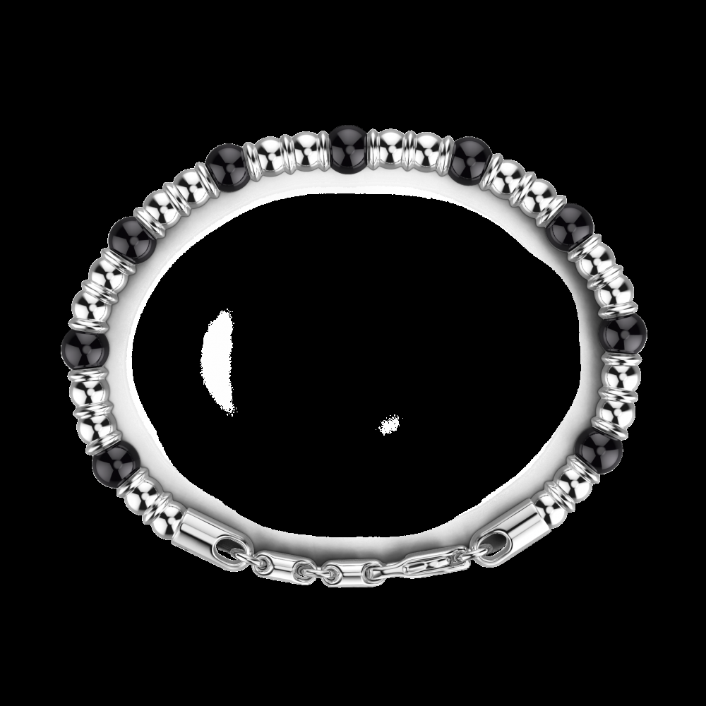 Zancan Bracciale Zancan morbido con sfere in argento e in pietre dure naturali Novità