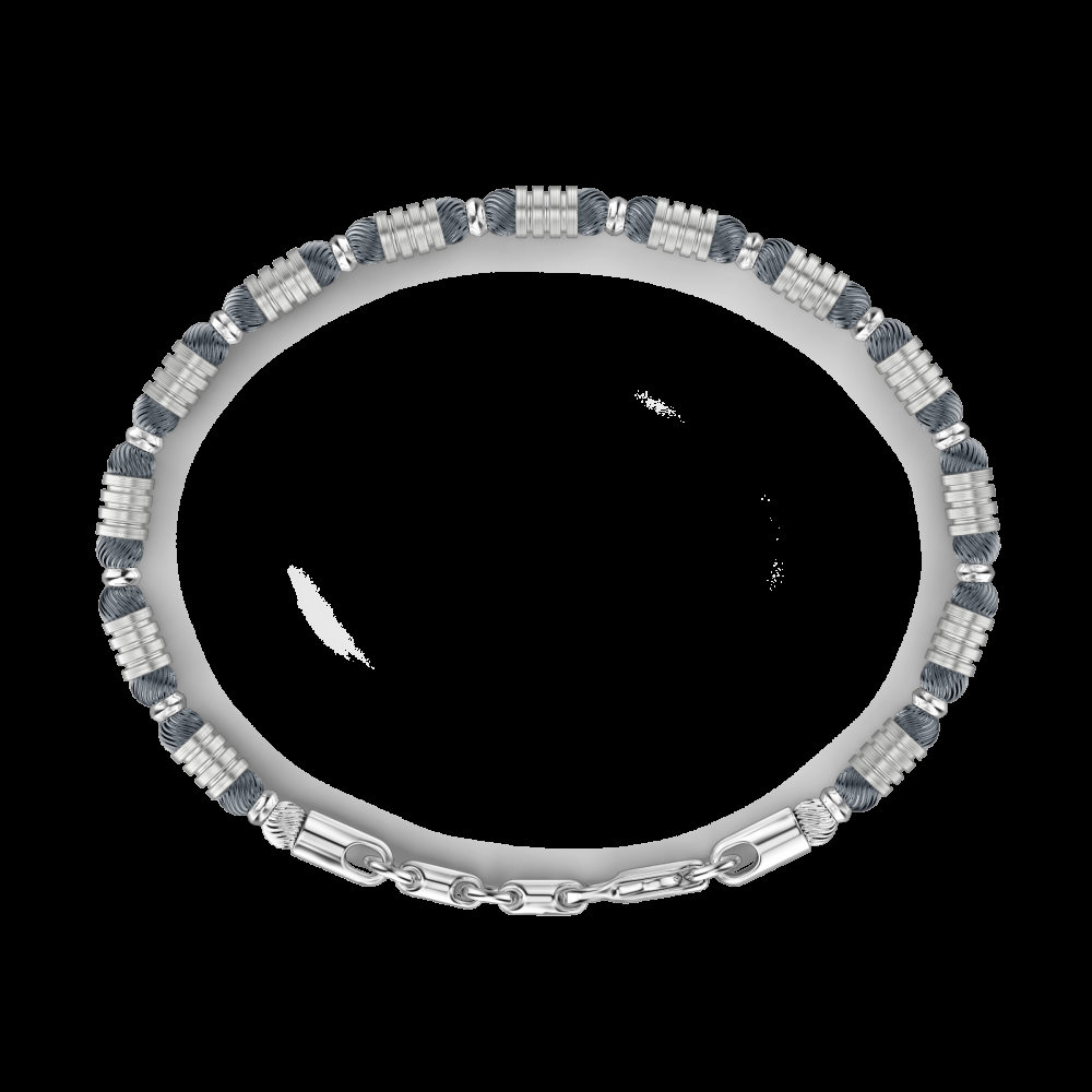Zancan Bracciale Zancan morbido in argento a sfere ed elementi tubolari Saldi