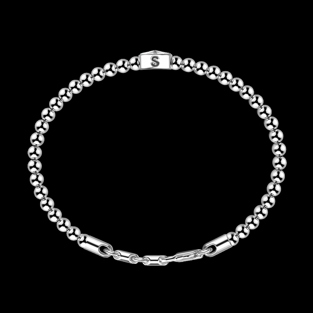 Zancan Bracciale Zancan morbido con sfere in argento e rosa dei venti Saldi Di Fabbrica
