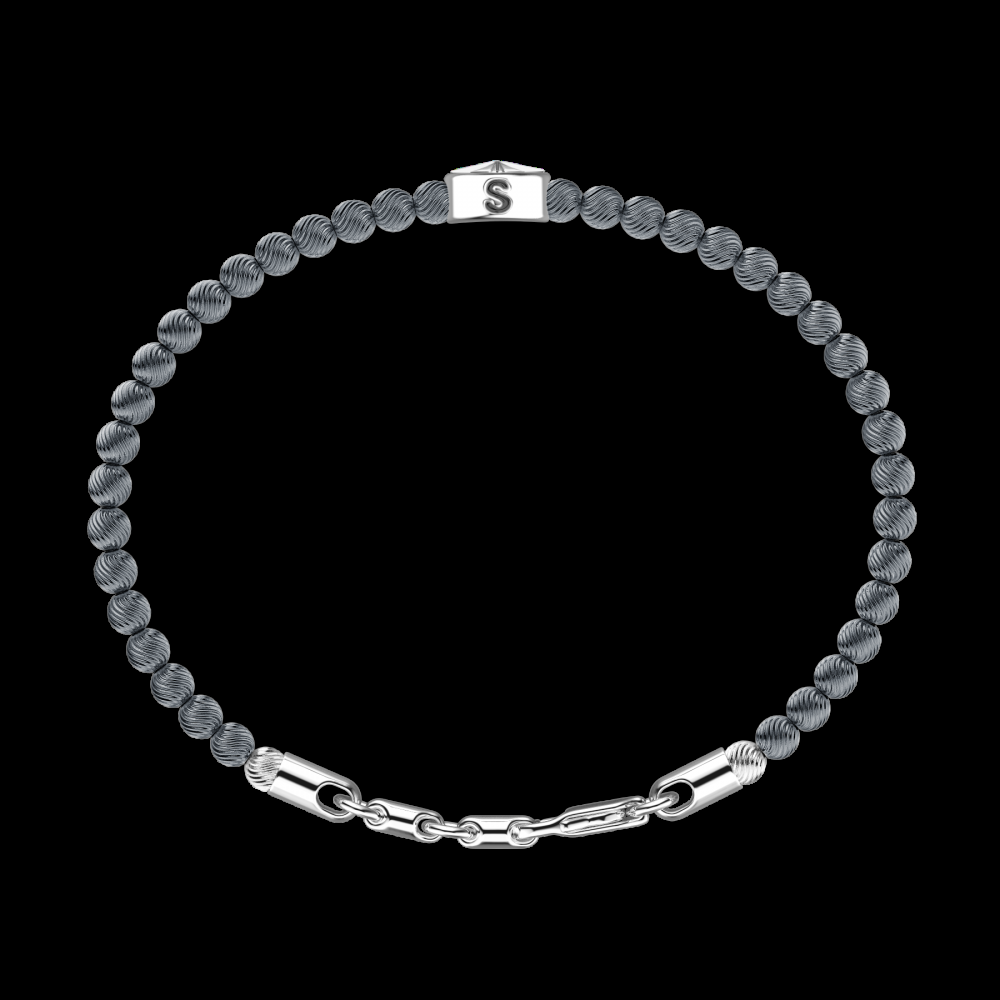 Zancan Bracciale Zancan morbido con sfere in argento e rosa dei venti I Più Venduti