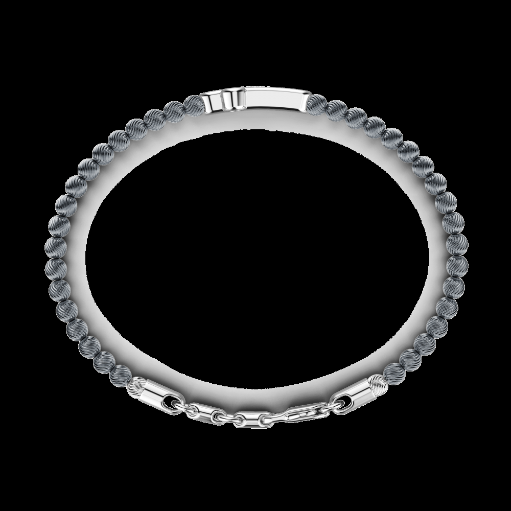 Zancan Bracciale Zancan morbido con sfere in argento e croce con pietre Nuova