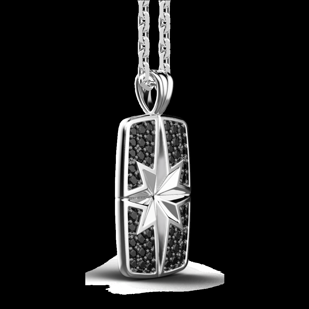 Zancan Collana Zancan in argento a targa con pietre nere Latest stili