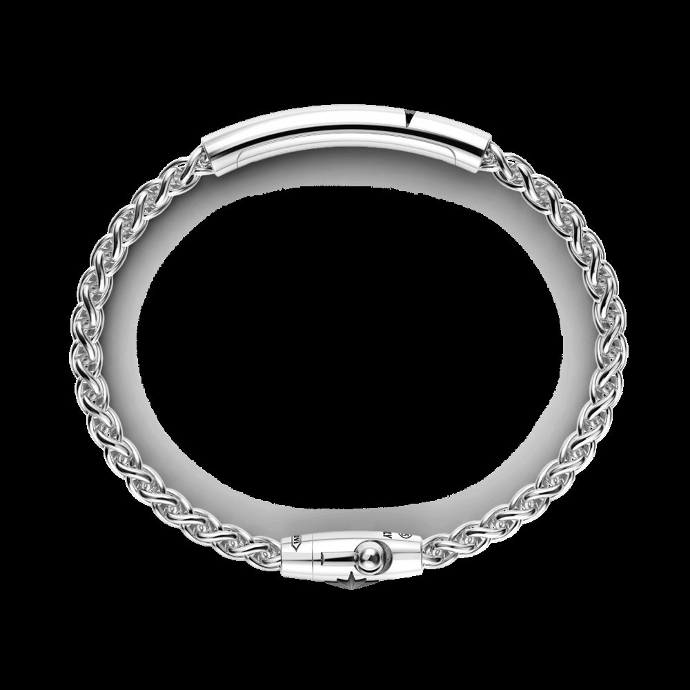 Zancan Bracciale Zancan in argento con targa e pietra nera Negozi Online
