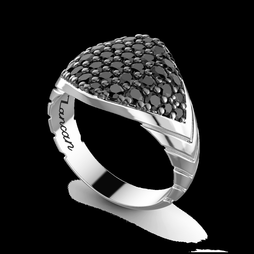Zancan Anello Zancan in argento con pietre nere Consegna Veloce