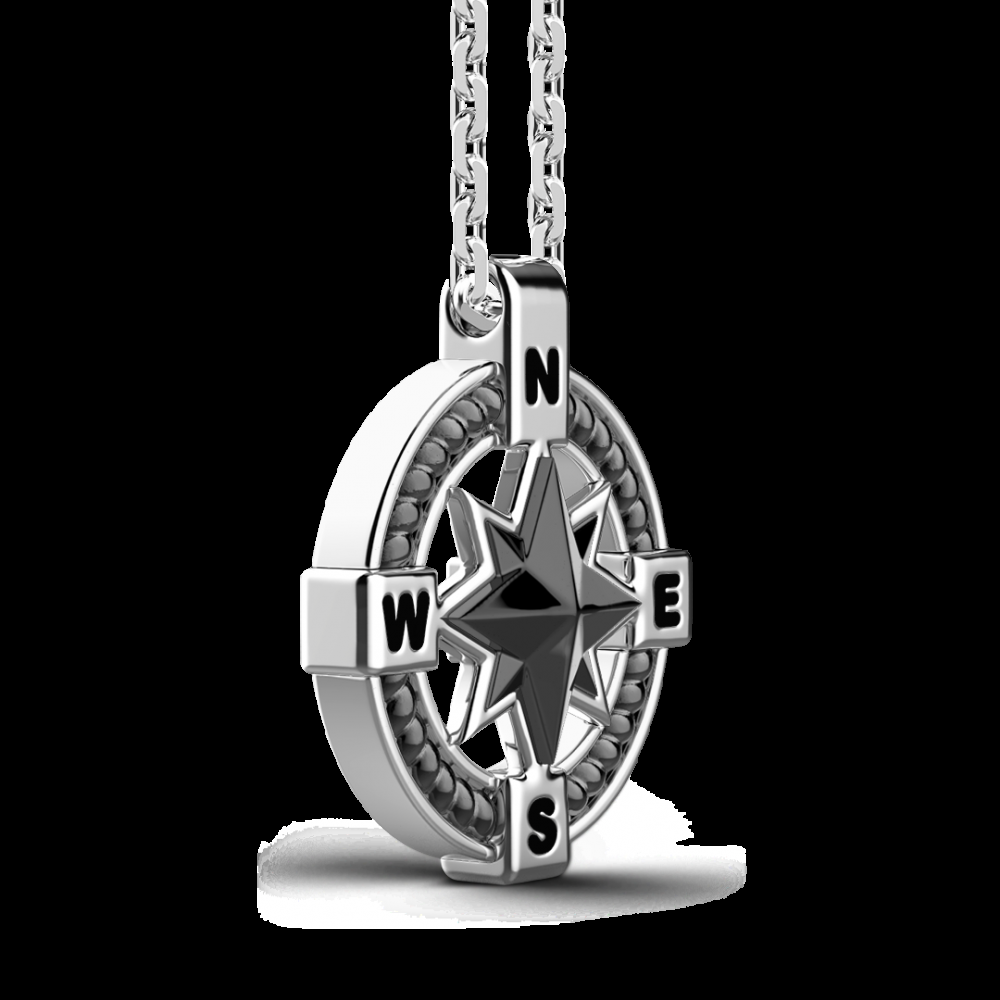 Zancan Collana Zancan in argento con pendente a rosa dei venti in ceramica Promozione Limitata