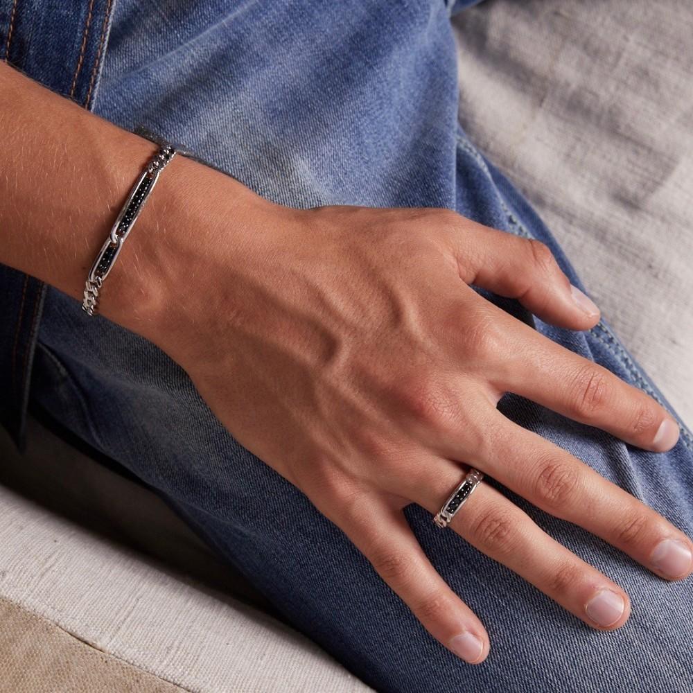 Zancan Bracciale grumetta Zancan in argento con pietre nere Shopping Online