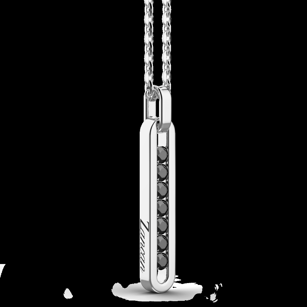 Zancan Collana Zancan in argento con pendente a targa e pietre nere Offerte