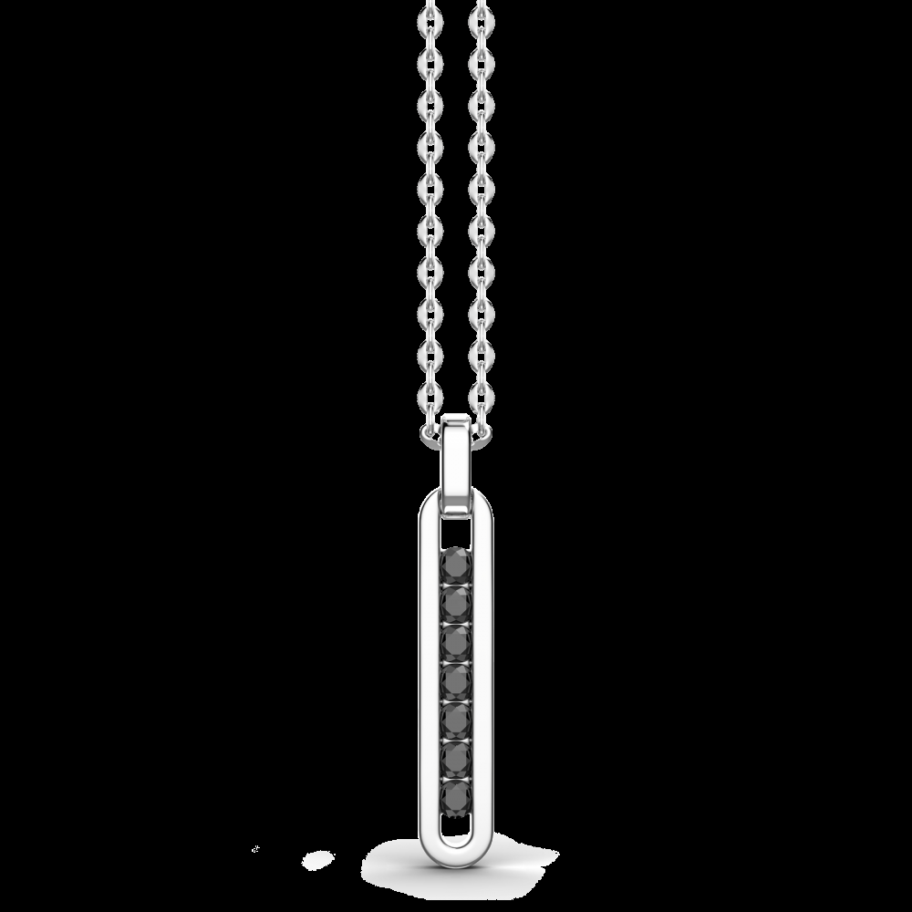 Zancan Collana Zancan in argento con pendente a targa e pietre nere Offerte