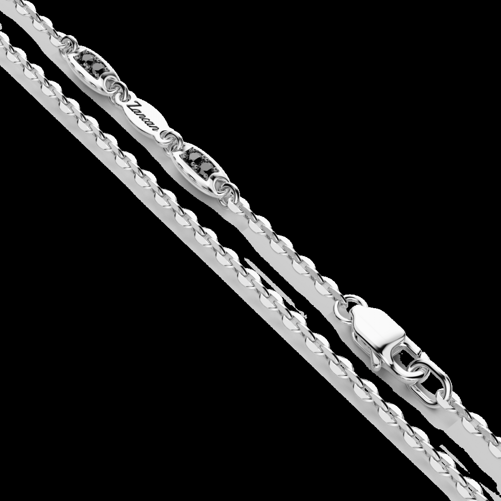 Zancan Collana Zancan in argento con pendente a targa e pietre nere Offerte
