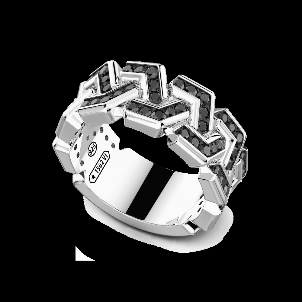 Zancan Anello a fascia Zancan in argento con pietre Hotsell
