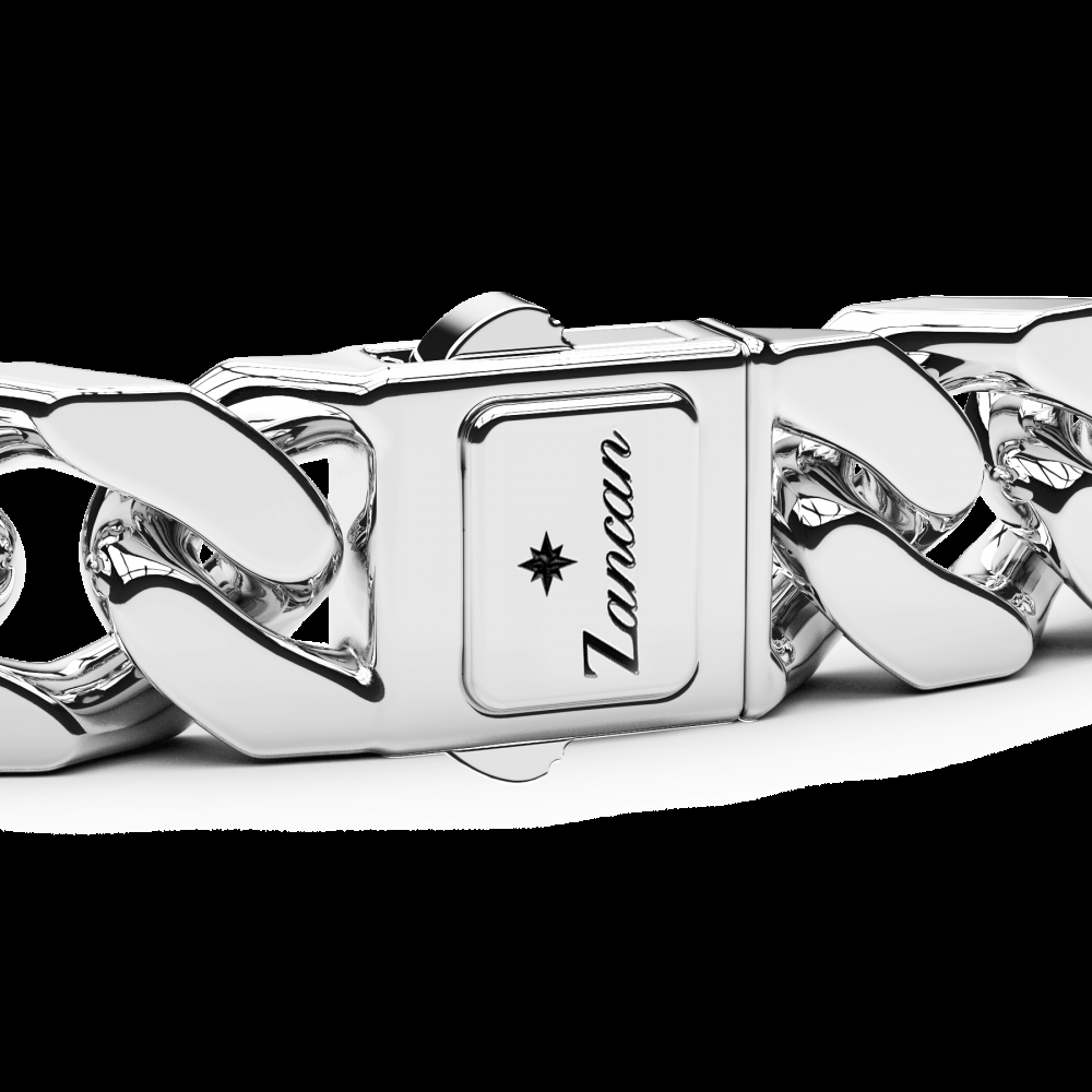Zancan Bracciale Zancan a schiava rigida e grumette morbida in argento con pietre Pezzi Unici