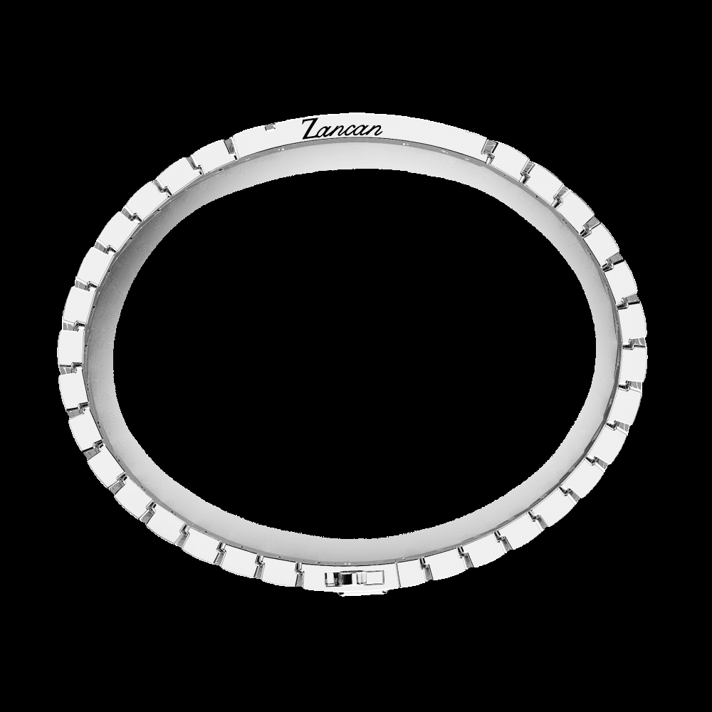 Zancan Bracciale Zancan in argento con pietre e targa centrale Qualità