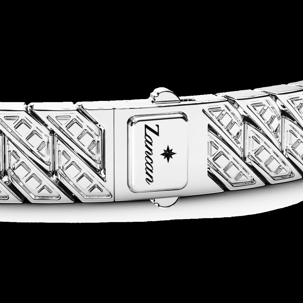 Zancan Bracciale Zancan in argento con pietre e targa centrale Qualità