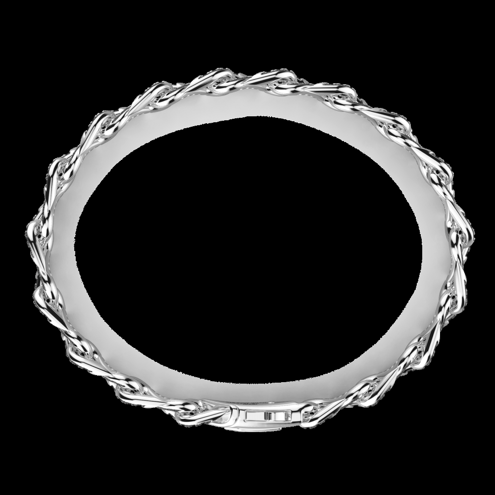 Zancan Bracciale solo maglia Zancan in argento con pietre nere Soddisfazione Garantita