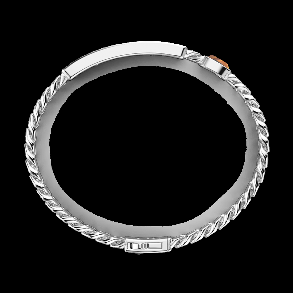 Zancan Bracciale a grumetta Zancan con targa e pietra occhio di tigre Consegna Veloce