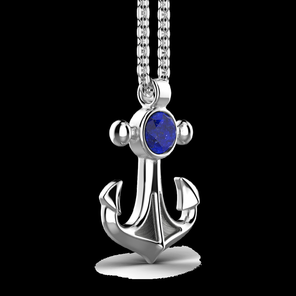 Zancan Collana con pendente ad ancora con Lapis naturale Online