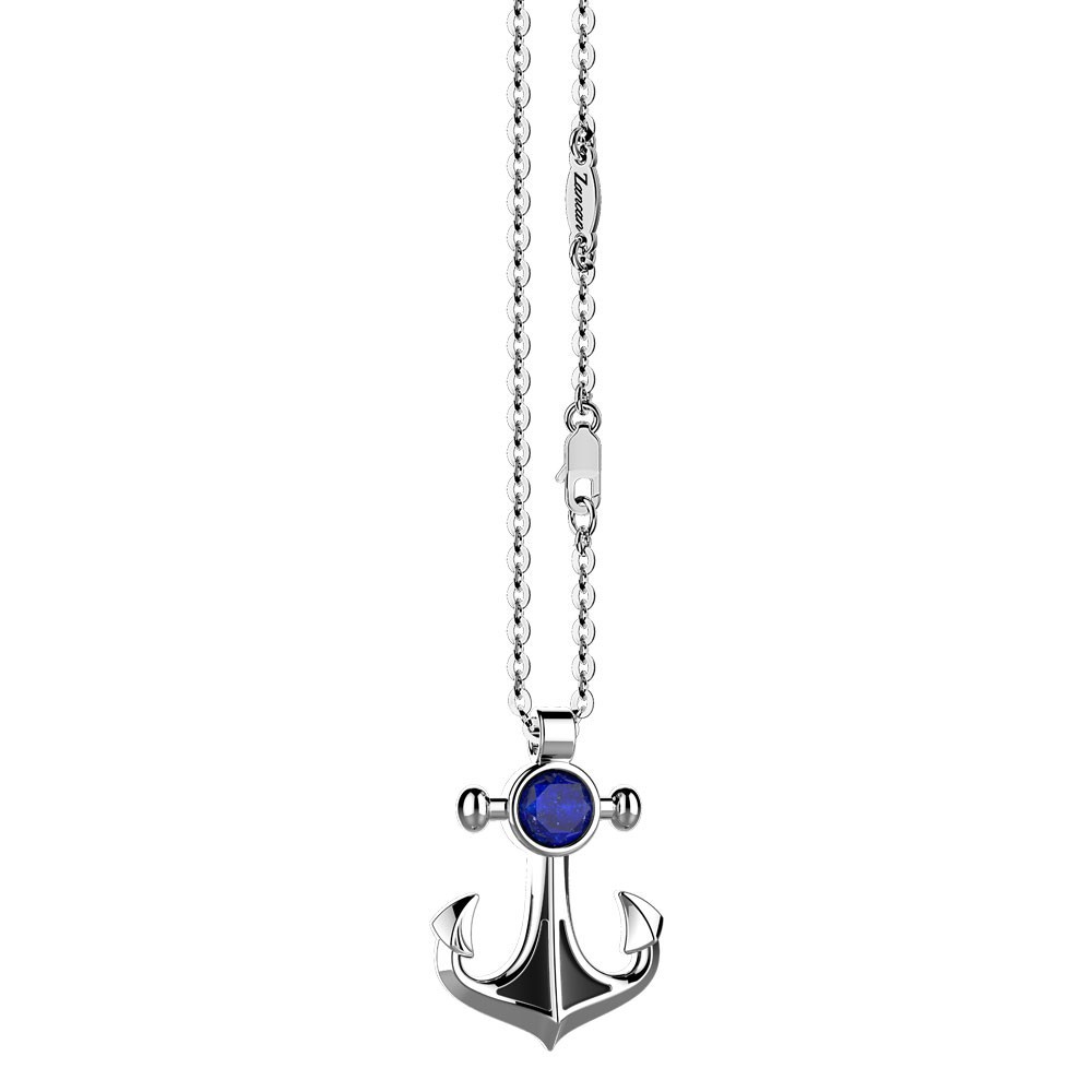 Zancan Collana con pendente ad ancora con Lapis naturale Online