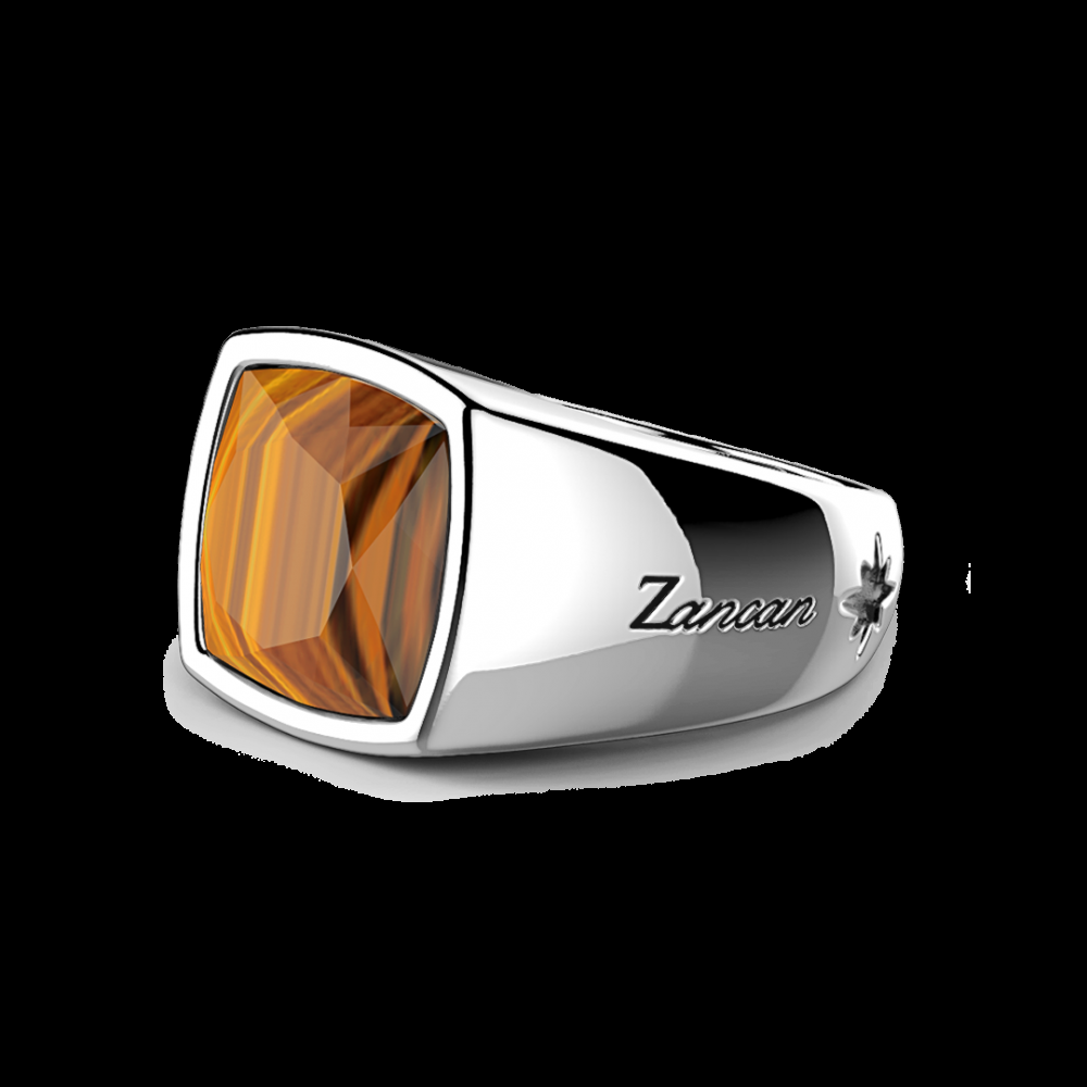 Zancan Anello Zancan in argento con pietra occhio di tigre Outlet