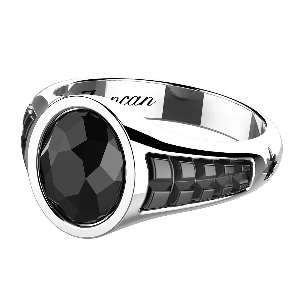 Zancan Anello chevalier Zancan in argento con pietra onice ovale Vendite Flash