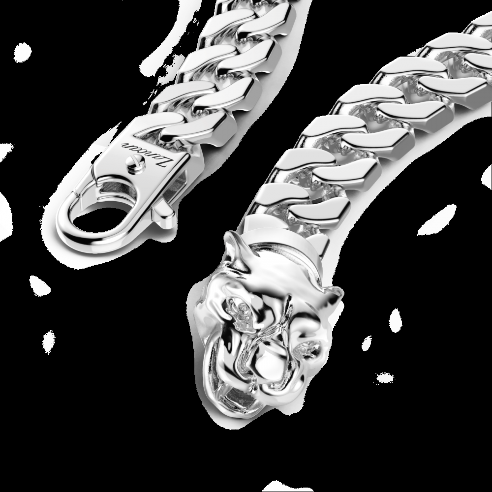 Zancan Bracciale a grumetta Zancan in argento con chiusura a testa di pantera Nuova