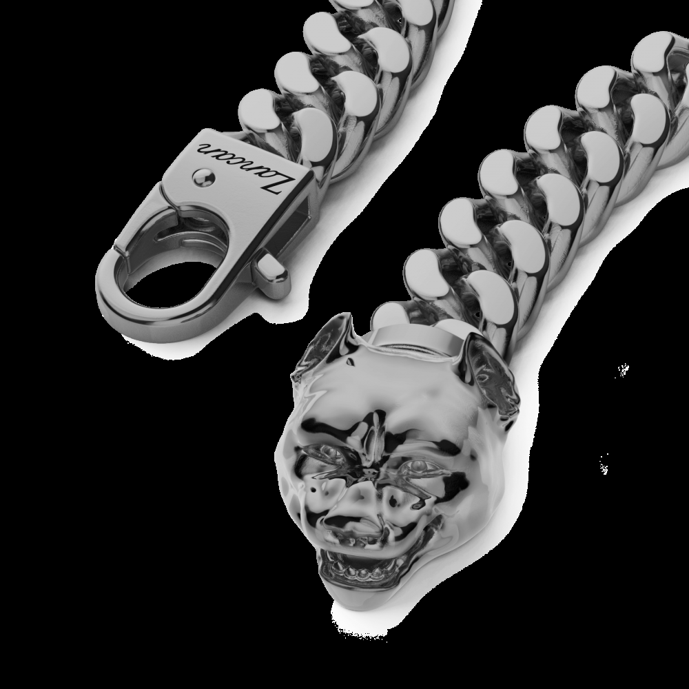 Zancan Bracciale a grumetta Zancan in argento con chiusura a testa di pitbull Italy