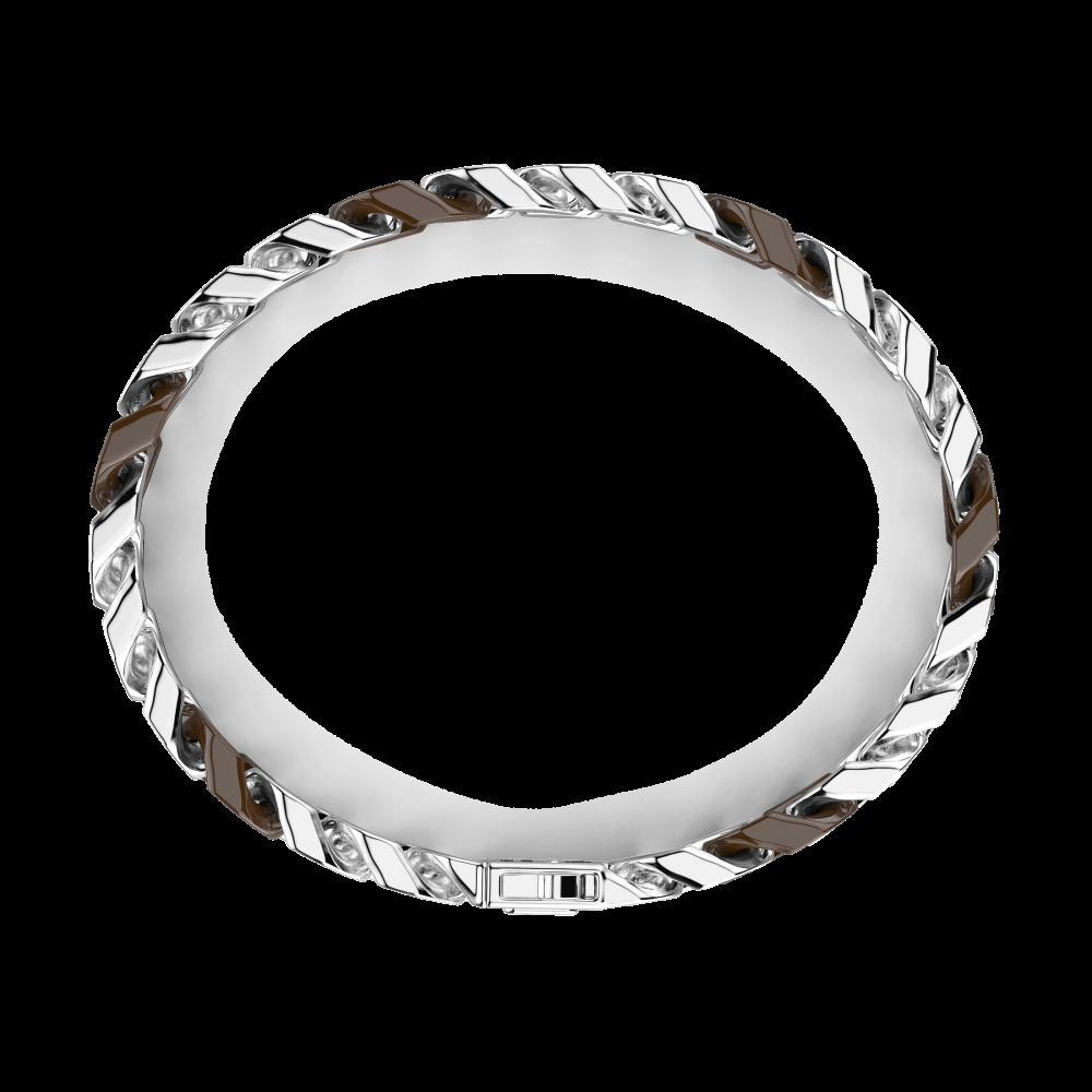 Zancan Bracciale a grumette Zanca in argento e ceramica con maglie smaltate In Linea
