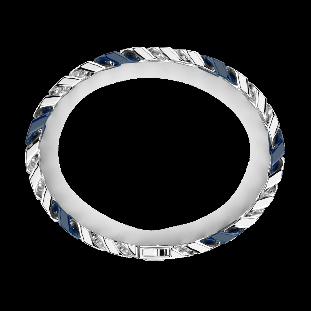 Zancan Bracciale a grumette Zanca in argento e ceramica con maglie smaltate Offerta San Valentino