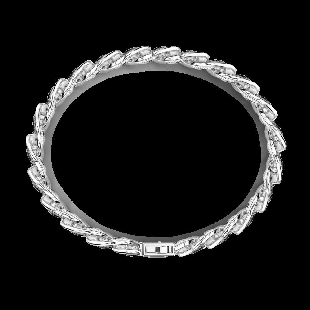 Zancan Bracciale a grumetta Zancan in argento con finitura striata in nero Affare Del Giorno