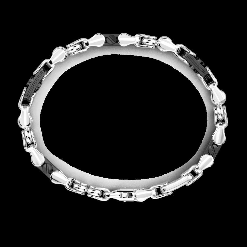Zancan Bracciale Zancan solo maglia in argento e ceramica Vendita Calda