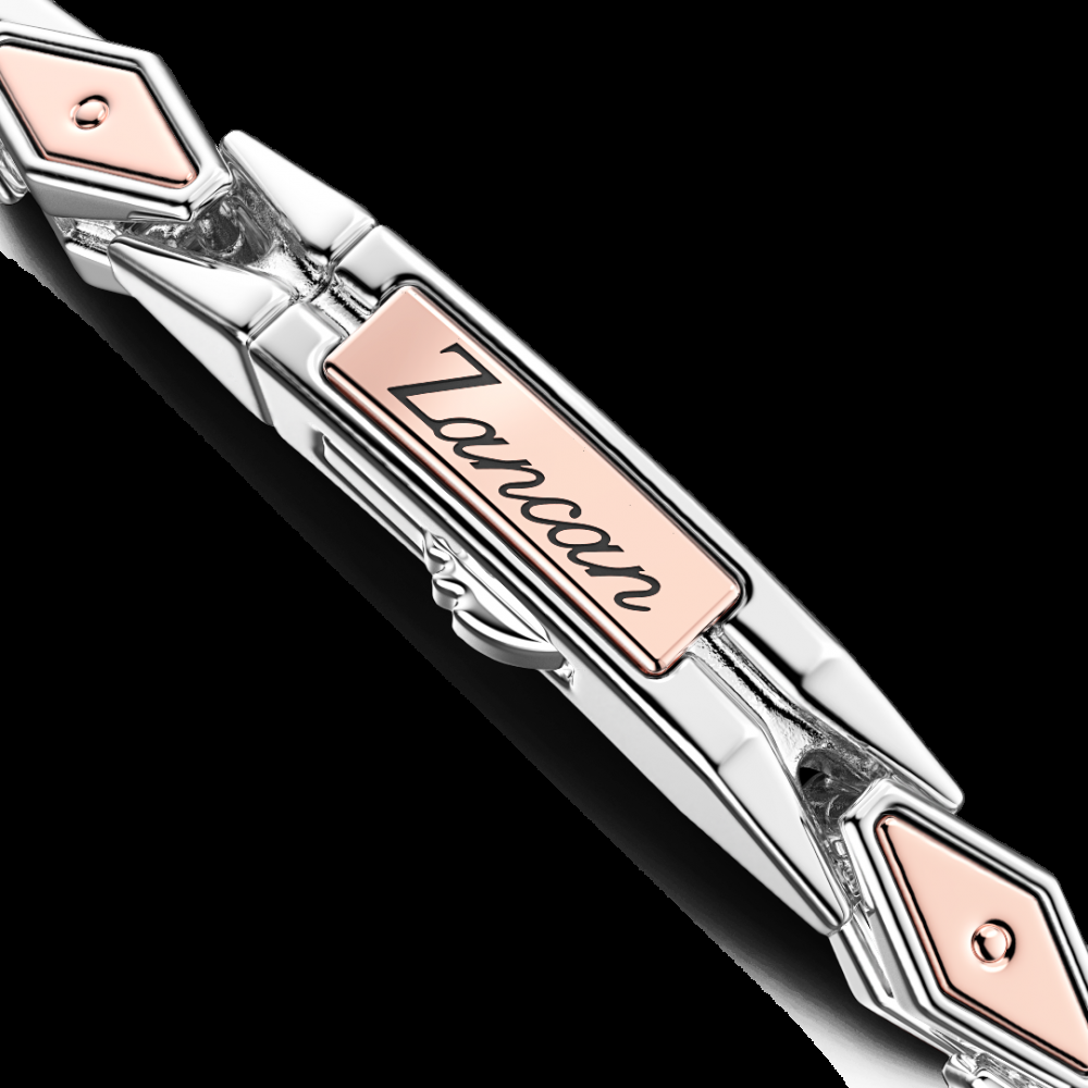 Zancan Bracciale da uomo Zancan in argento e oro rosa Nuova