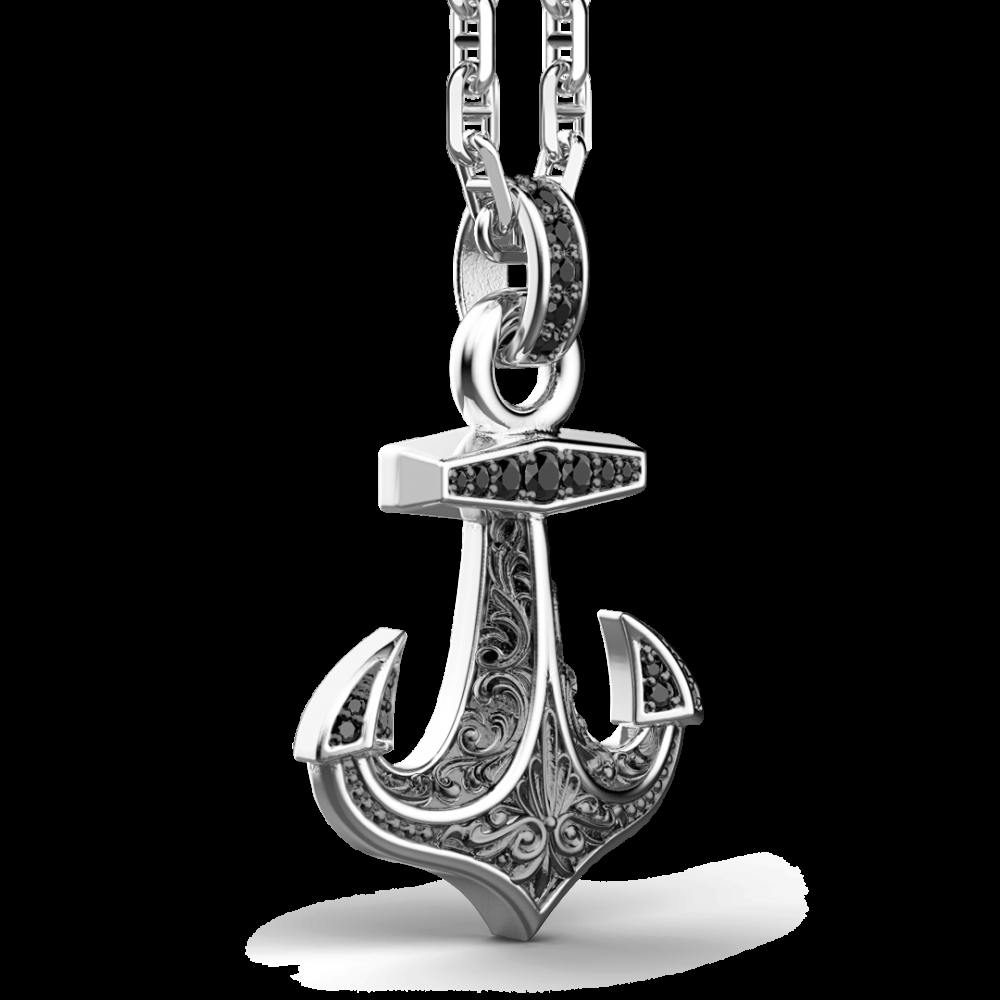 Zancan Collana Zancan in argento pendente ad acora con pietre nere Soddisfazione Garantita