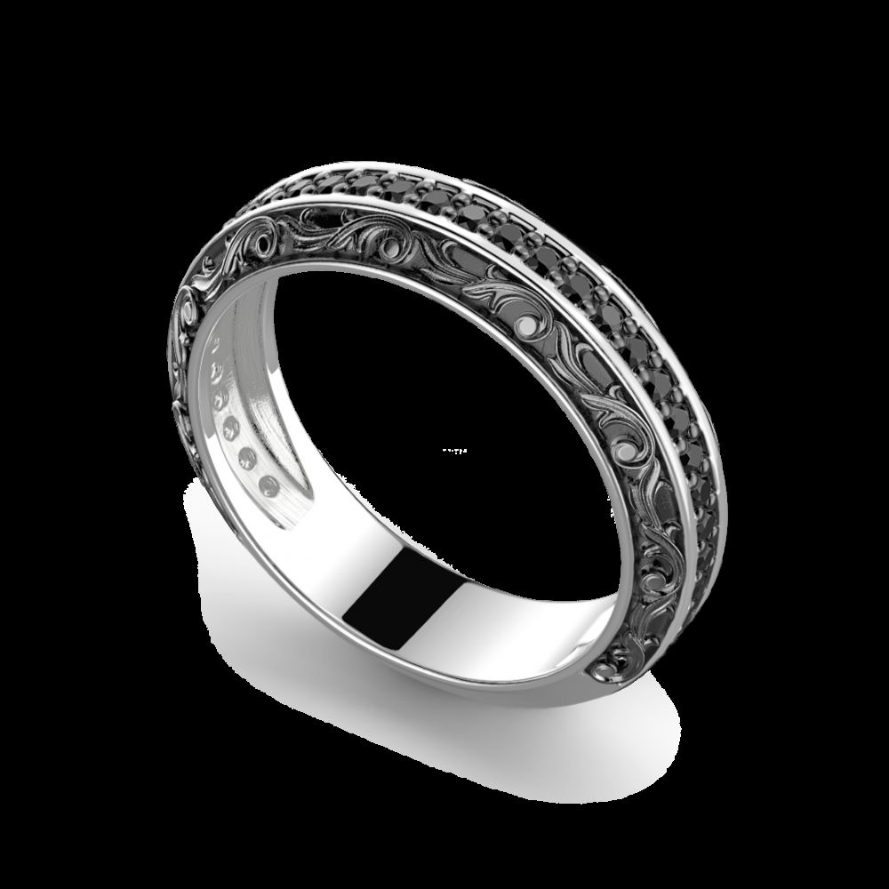 Zancan Anello Zancan in argento a fede con pietre nere Negozi Online