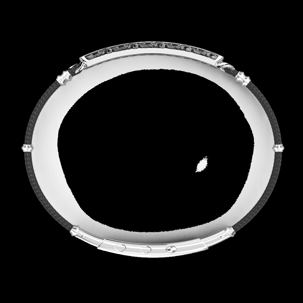 Zancan Bracciale Zancan in argento corda kevlar e pietre nere Acquista Ora