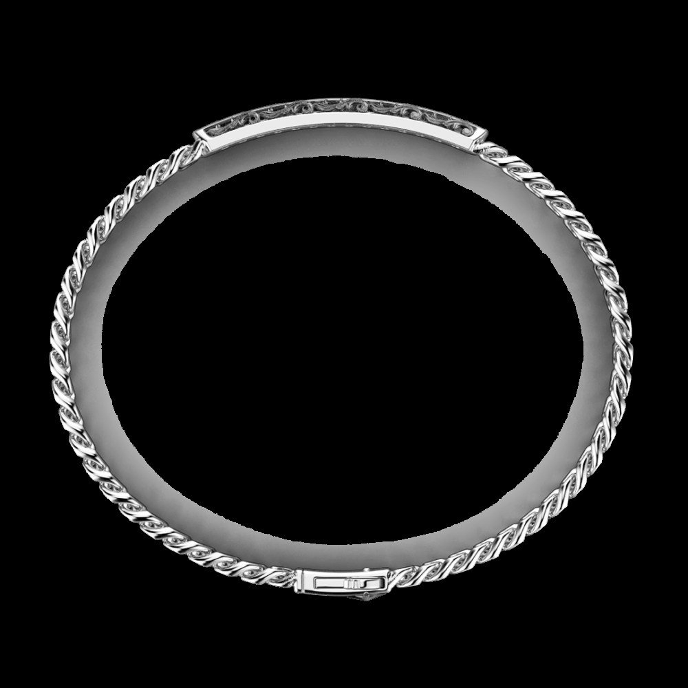 Zancan Bracciale Zancan in argento a grumetta con targa e pietre nere Consegna Veloce