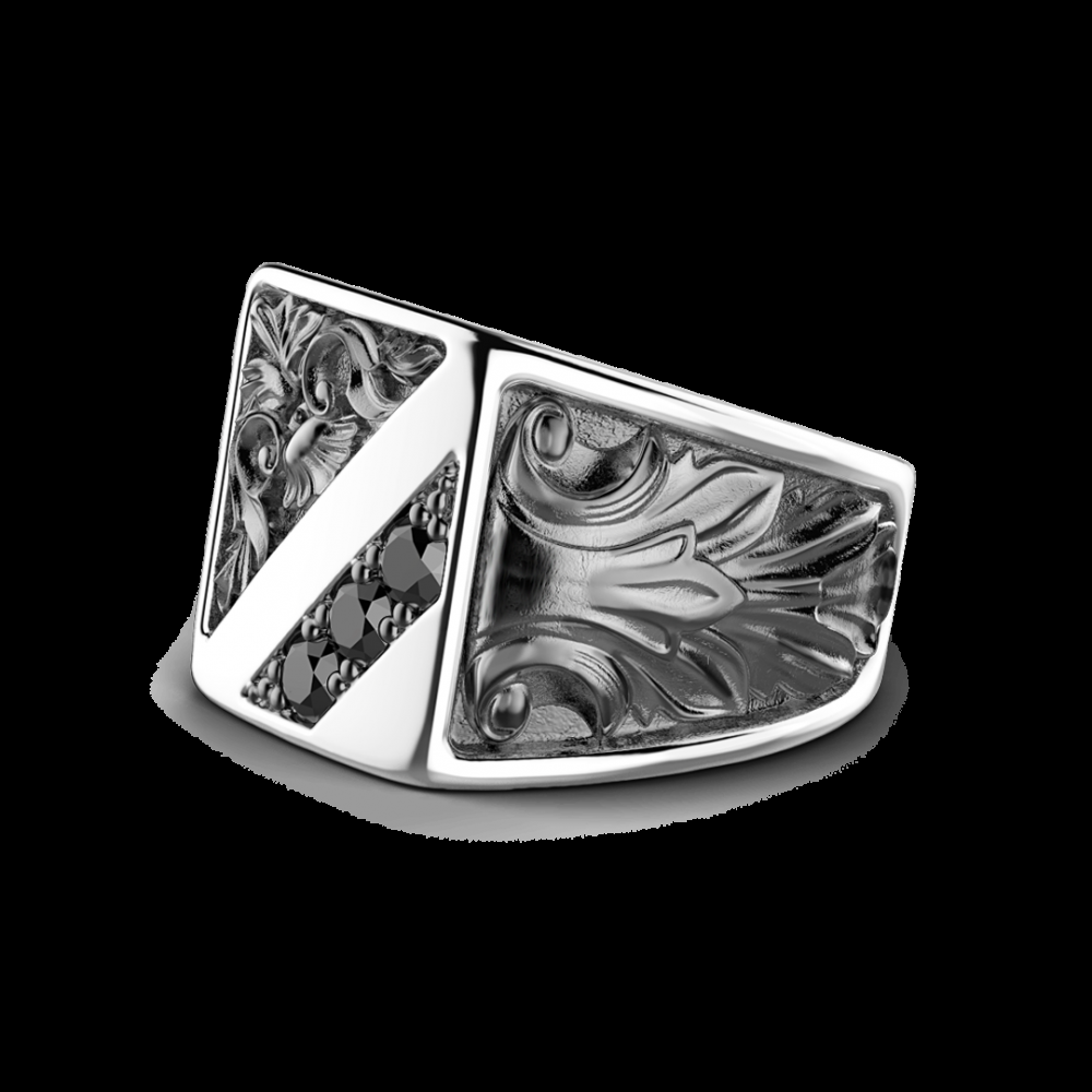 Zancan Anello Zancan in argento con pietre nere Saldi