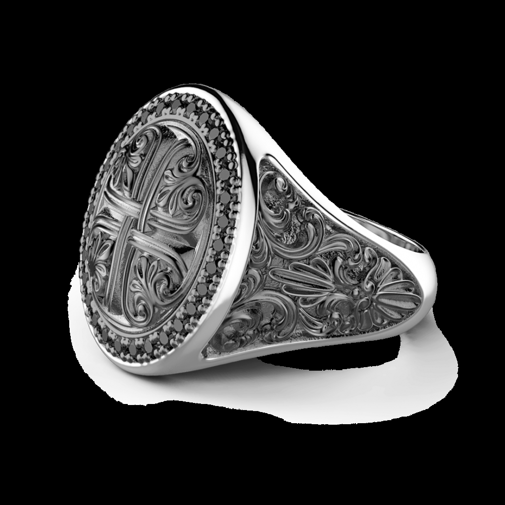 Zancan Anello Zancan in argento con pietre nere Offerte