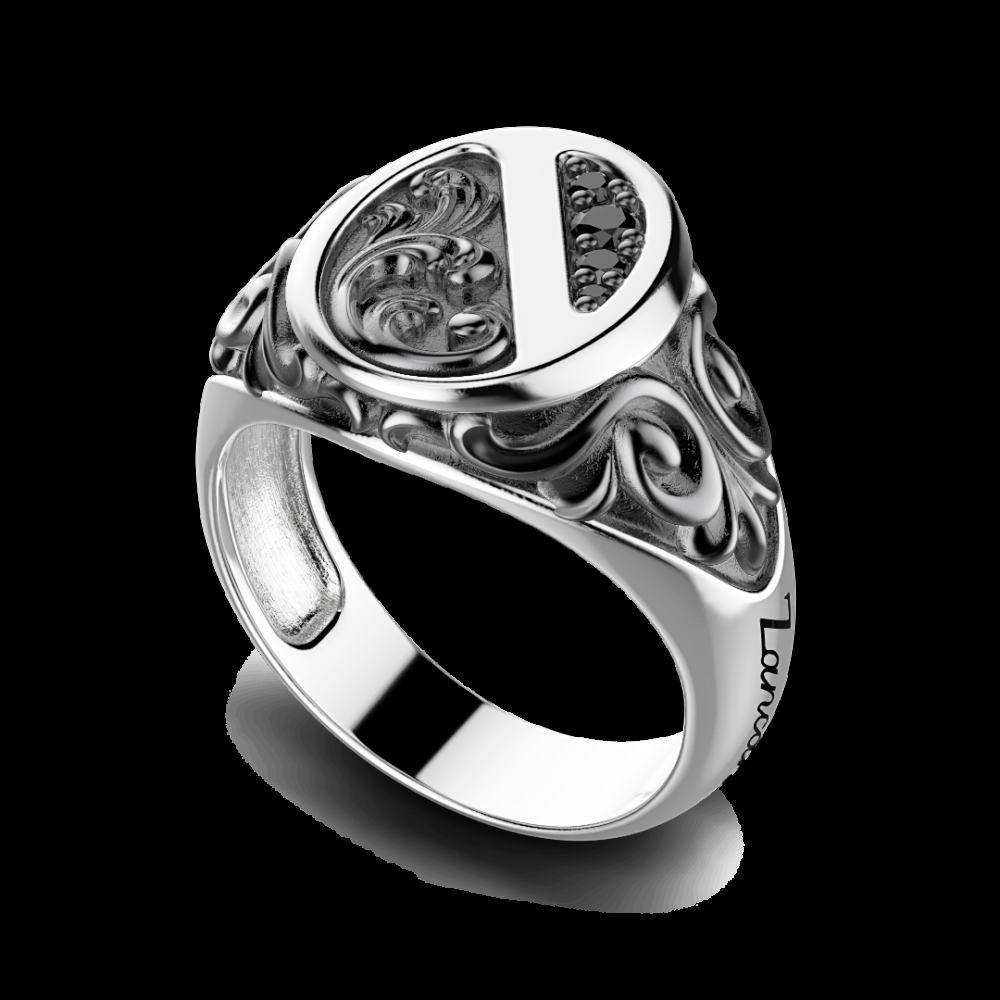 Zancan Anello Zancan in argento con pietre nere Vendita Economica