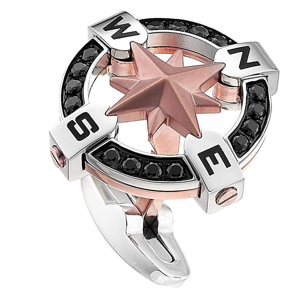 Zancan Gemelli Zancan in acciaio nero con rosa dei venti Qualità